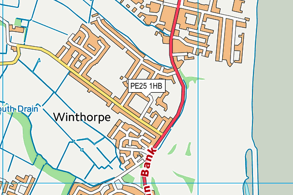 Seathorne Primary Academy map (PE25 1HB) - OS VectorMap District (Ordnance Survey)