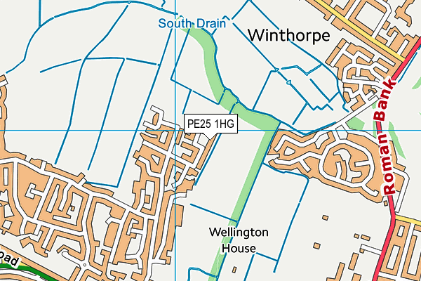 PE25 1HG map - OS VectorMap District (Ordnance Survey)