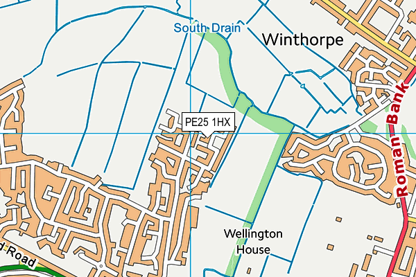 PE25 1HX map - OS VectorMap District (Ordnance Survey)