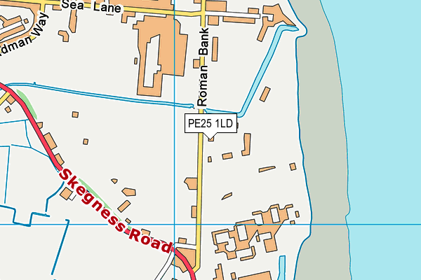 PE25 1LD map - OS VectorMap District (Ordnance Survey)
