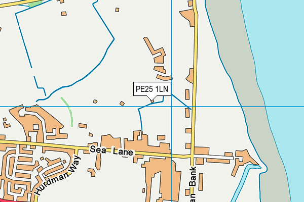 PE25 1LN map - OS VectorMap District (Ordnance Survey)