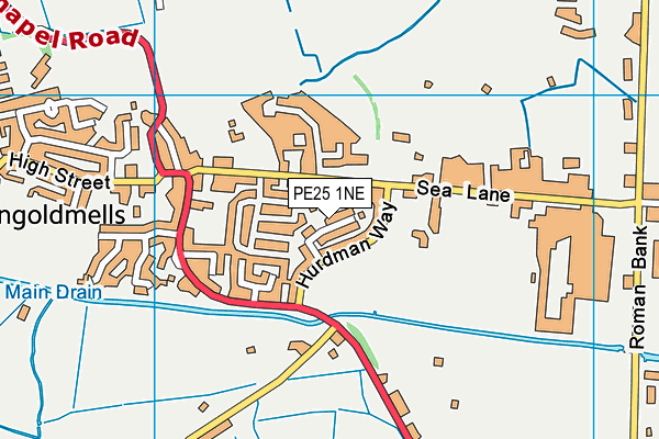 PE25 1NE map - OS VectorMap District (Ordnance Survey)