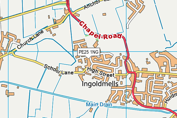 PE25 1NG map - OS VectorMap District (Ordnance Survey)