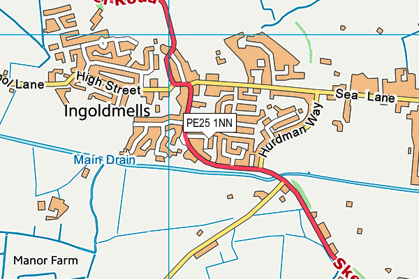 PE25 1NN map - OS VectorMap District (Ordnance Survey)