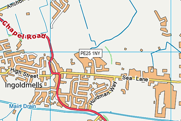 PE25 1NY map - OS VectorMap District (Ordnance Survey)