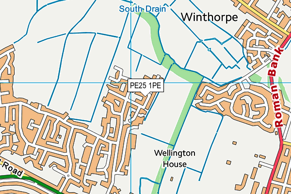 PE25 1PE map - OS VectorMap District (Ordnance Survey)