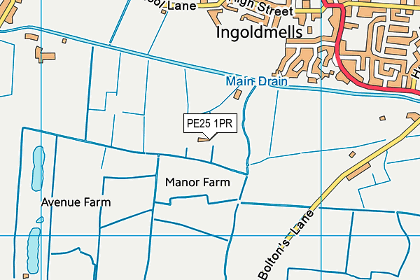 PE25 1PR map - OS VectorMap District (Ordnance Survey)