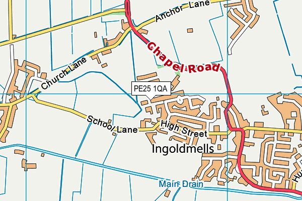 PE25 1QA map - OS VectorMap District (Ordnance Survey)