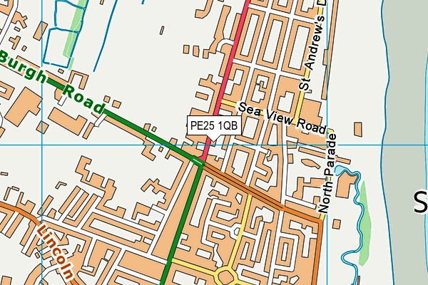 PE25 1QB map - OS VectorMap District (Ordnance Survey)