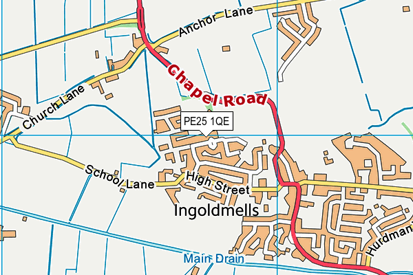 Ingoldmells Academy map (PE25 1QE) - OS VectorMap District (Ordnance Survey)
