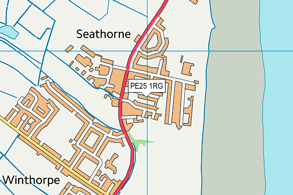 PE25 1RG map - OS VectorMap District (Ordnance Survey)