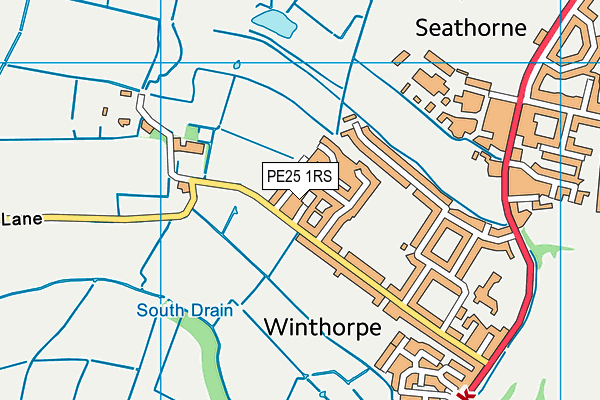 PE25 1RS map - OS VectorMap District (Ordnance Survey)