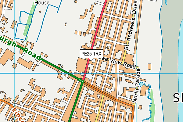 PE25 1RX map - OS VectorMap District (Ordnance Survey)