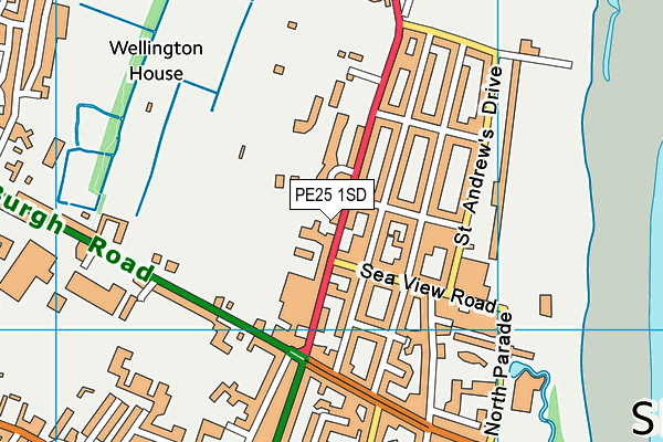 PE25 1SD map - OS VectorMap District (Ordnance Survey)