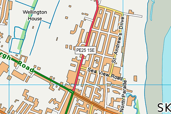 PE25 1SE map - OS VectorMap District (Ordnance Survey)