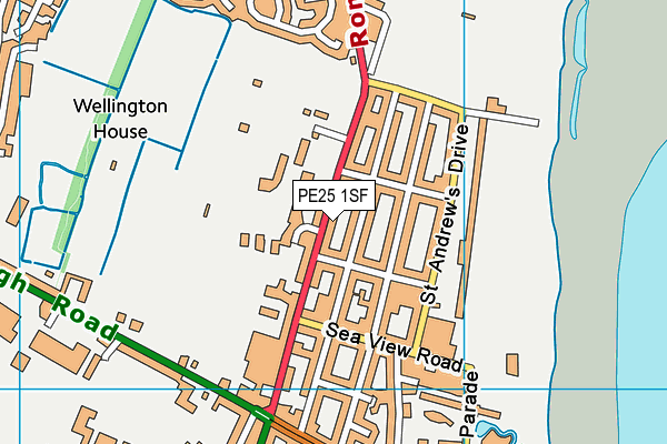 PE25 1SF map - OS VectorMap District (Ordnance Survey)