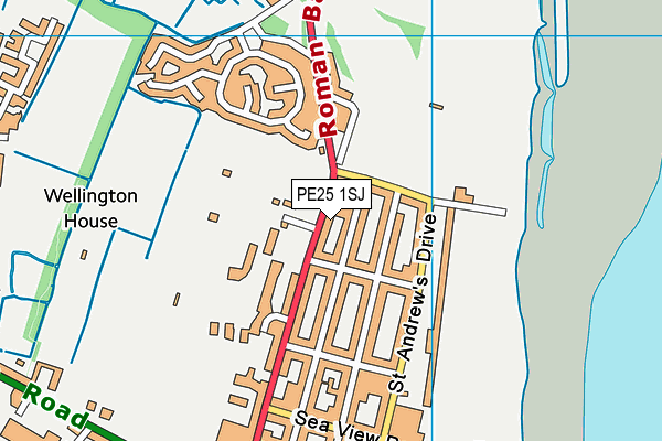 PE25 1SJ map - OS VectorMap District (Ordnance Survey)