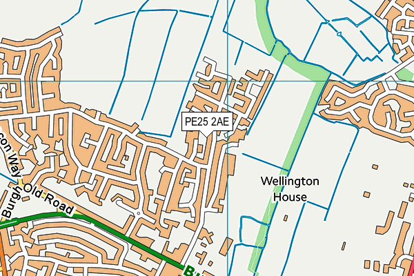 PE25 2AE map - OS VectorMap District (Ordnance Survey)