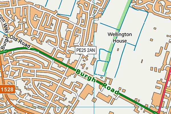 PE25 2AN map - OS VectorMap District (Ordnance Survey)