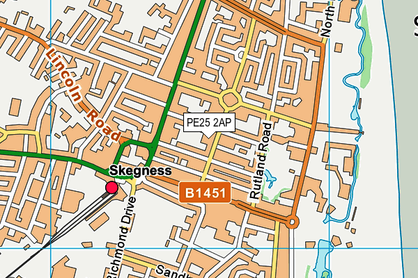 PE25 2AP map - OS VectorMap District (Ordnance Survey)