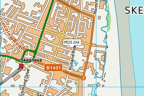 PE25 2AX map - OS VectorMap District (Ordnance Survey)