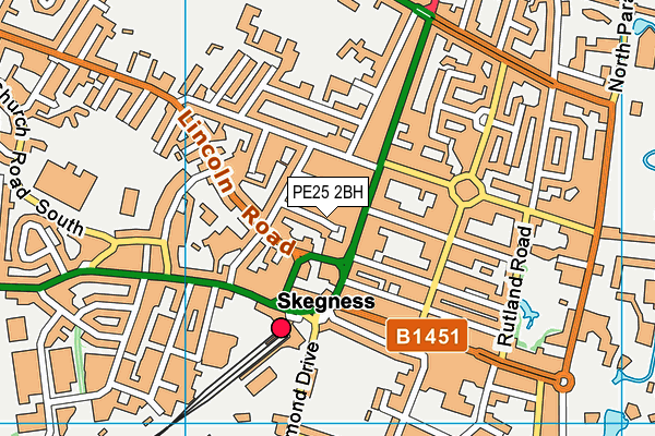 PE25 2BH map - OS VectorMap District (Ordnance Survey)