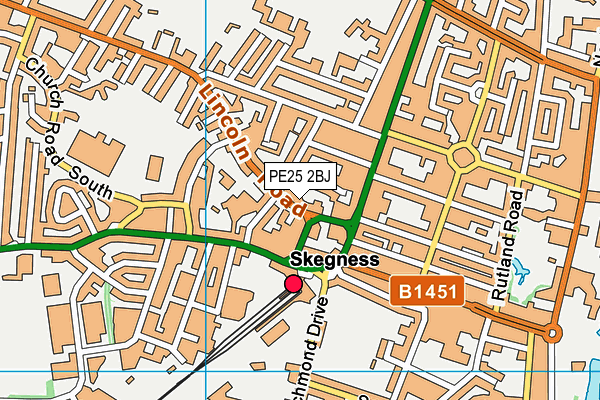 PE25 2BJ map - OS VectorMap District (Ordnance Survey)