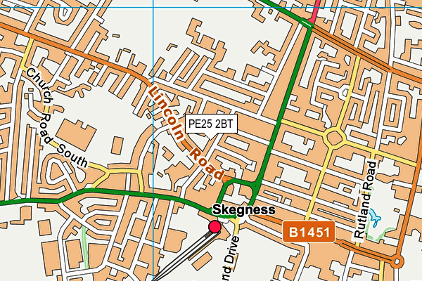PE25 2BT map - OS VectorMap District (Ordnance Survey)