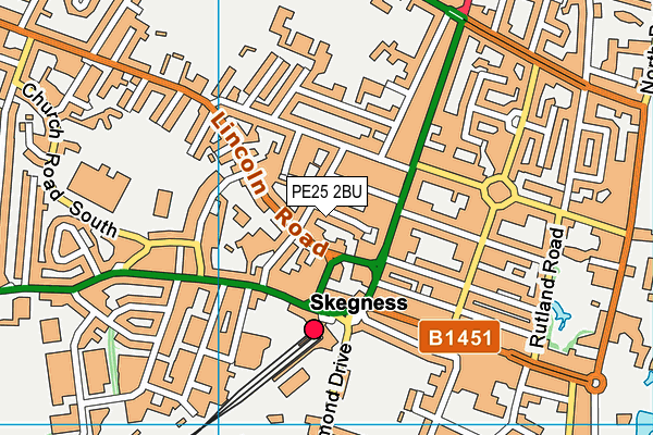 PE25 2BU map - OS VectorMap District (Ordnance Survey)