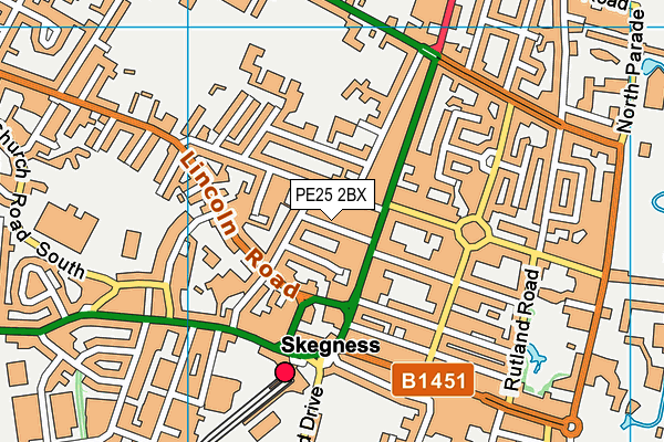 PE25 2BX map - OS VectorMap District (Ordnance Survey)