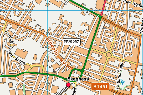 PE25 2BZ map - OS VectorMap District (Ordnance Survey)