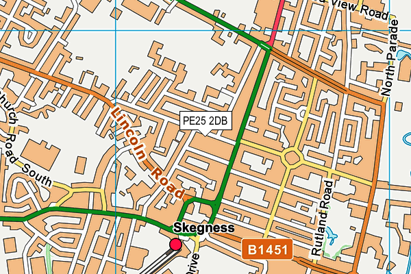 PE25 2DB map - OS VectorMap District (Ordnance Survey)