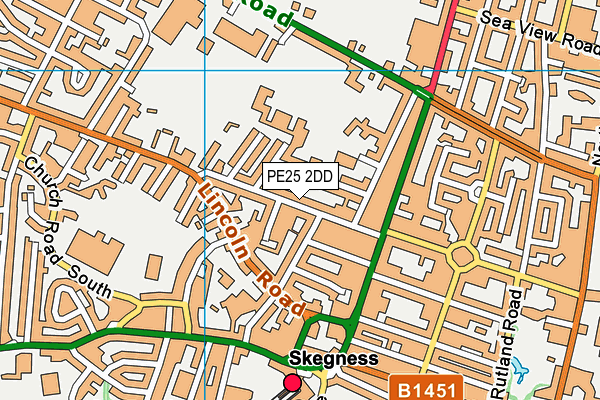 PE25 2DD map - OS VectorMap District (Ordnance Survey)