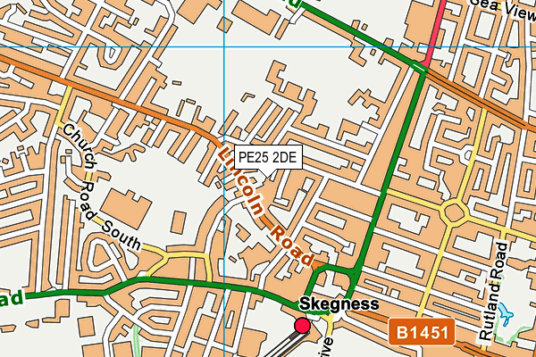 PE25 2DE map - OS VectorMap District (Ordnance Survey)