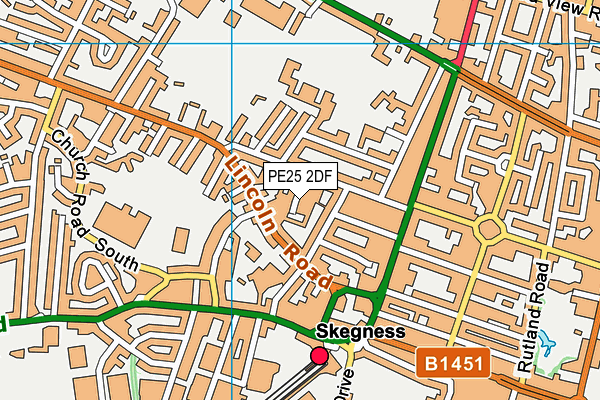 PE25 2DF map - OS VectorMap District (Ordnance Survey)