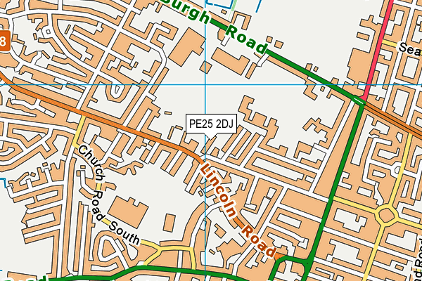 PE25 2DJ map - OS VectorMap District (Ordnance Survey)