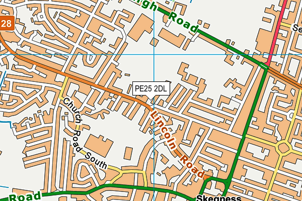 PE25 2DL map - OS VectorMap District (Ordnance Survey)