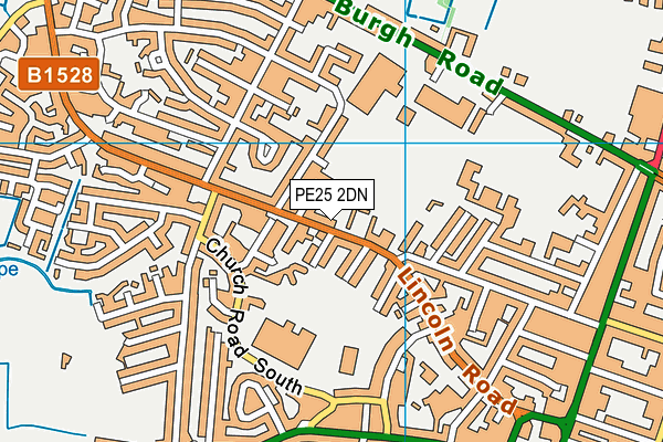 PE25 2DN map - OS VectorMap District (Ordnance Survey)