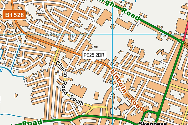 PE25 2DR map - OS VectorMap District (Ordnance Survey)