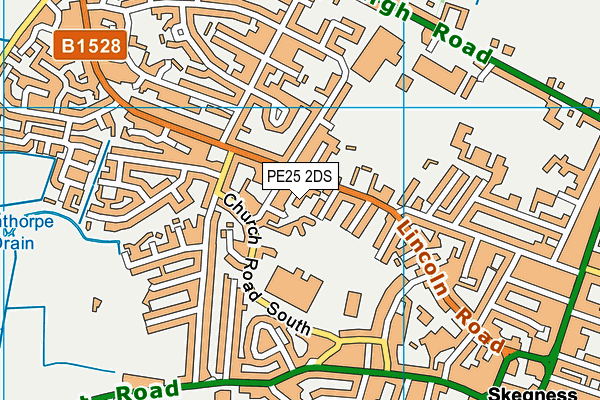 PE25 2DS map - OS VectorMap District (Ordnance Survey)