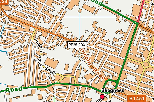 PE25 2DX map - OS VectorMap District (Ordnance Survey)