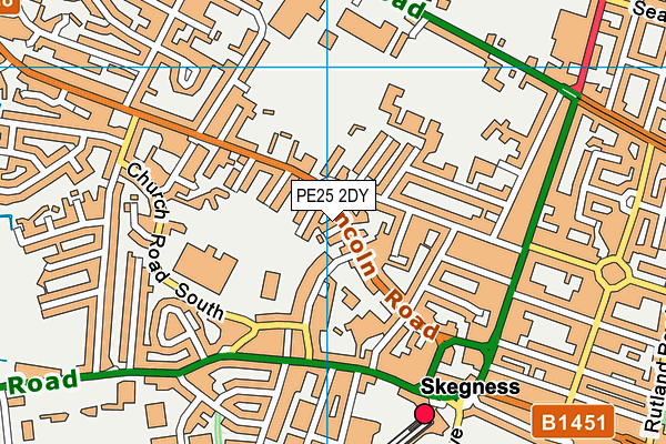 PE25 2DY map - OS VectorMap District (Ordnance Survey)