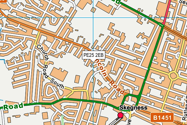 PE25 2EB map - OS VectorMap District (Ordnance Survey)