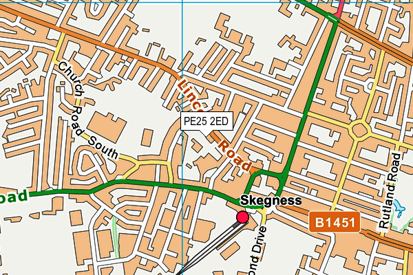 PE25 2ED map - OS VectorMap District (Ordnance Survey)