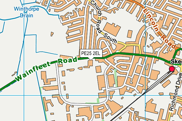 Skegness Town Fc (Vertigo Stadium) map (PE25 2EL) - OS VectorMap District (Ordnance Survey)