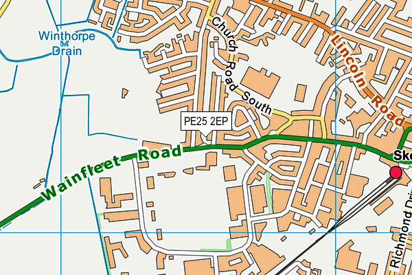 PE25 2EP map - OS VectorMap District (Ordnance Survey)