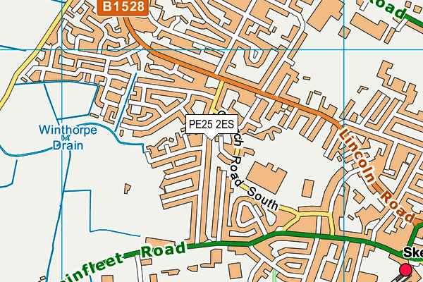 PE25 2ES map - OS VectorMap District (Ordnance Survey)