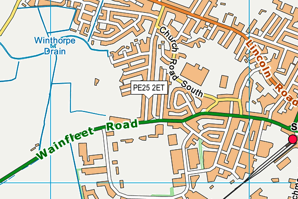 PE25 2ET map - OS VectorMap District (Ordnance Survey)