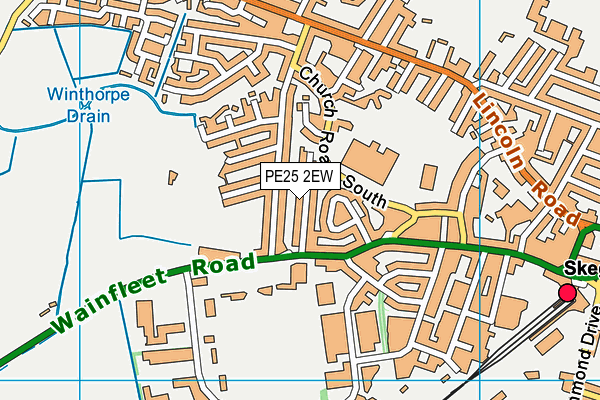 PE25 2EW map - OS VectorMap District (Ordnance Survey)