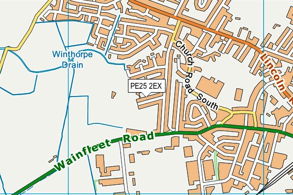 PE25 2EX map - OS VectorMap District (Ordnance Survey)